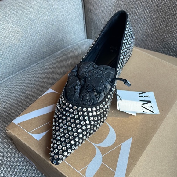 ZARA Crystal Ballet Flats NWT - Picture 11 of 12